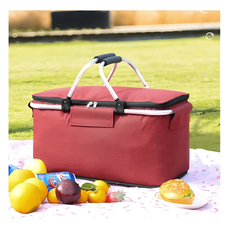 CANASTO DE PICNIC 4 PERSONAS CESTA TE RMICA IMPERMEABLE NEGRO - 2