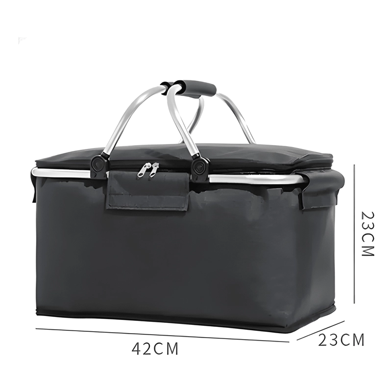CANASTO DE PICNIC 4 PERSONAS CESTA TE RMICA IMPERMEABLE AZUL - 3