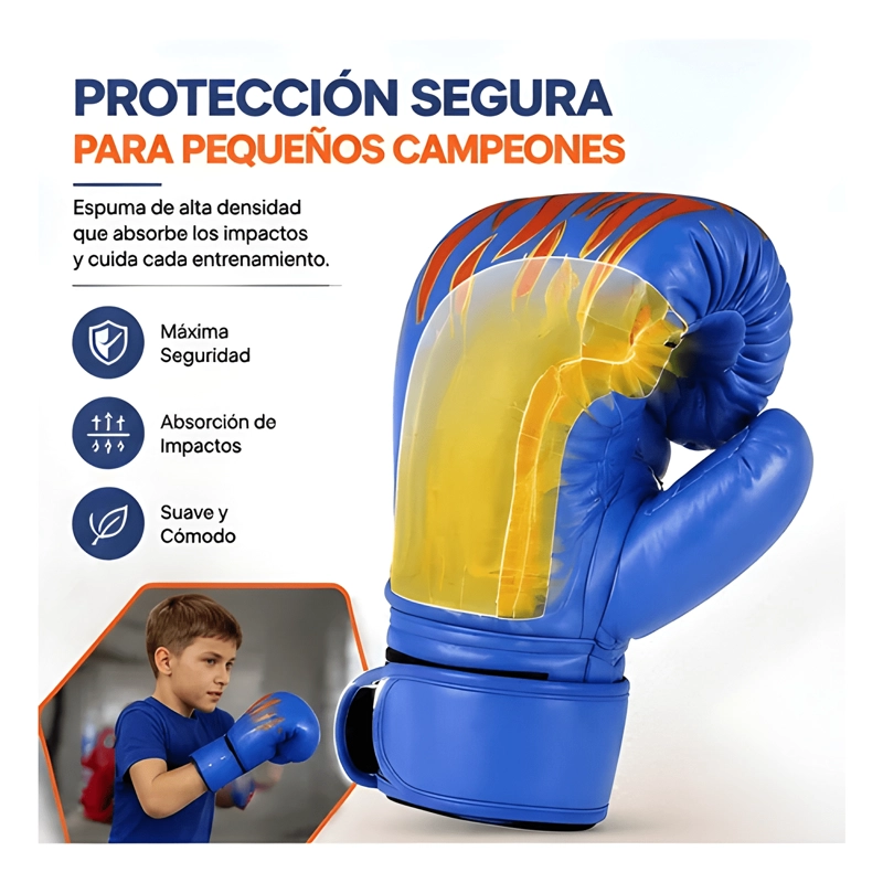 GUANTES DE BOXEO DE VELCRO PARA NIÑOS CONFORT PROTECCION - 1