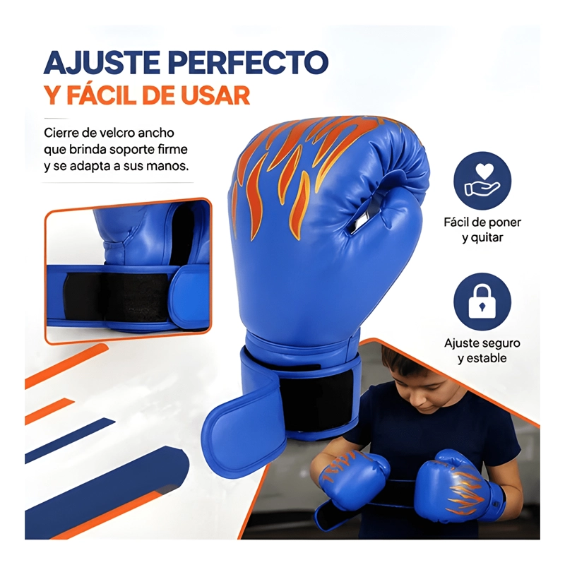 GUANTES DE BOXEO DE VELCRO PARA NIÑOS CONFORT PROTECCION - 2
