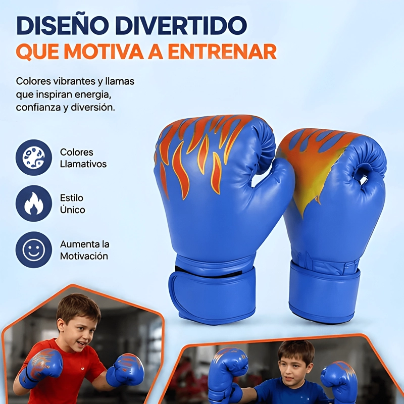 GUANTES DE BOXEO DE VELCRO PARA NIÑOS CONFORT PROTECCION - 3