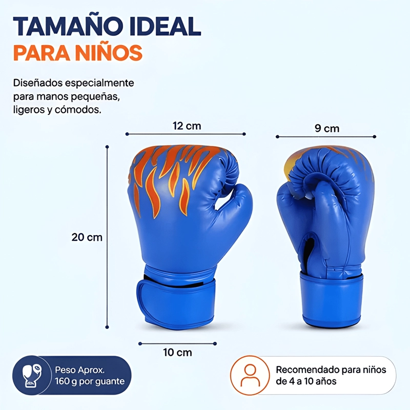 GUANTES DE BOXEO DE VELCRO PARA NIÑOS CONFORT PROTECCION - 4