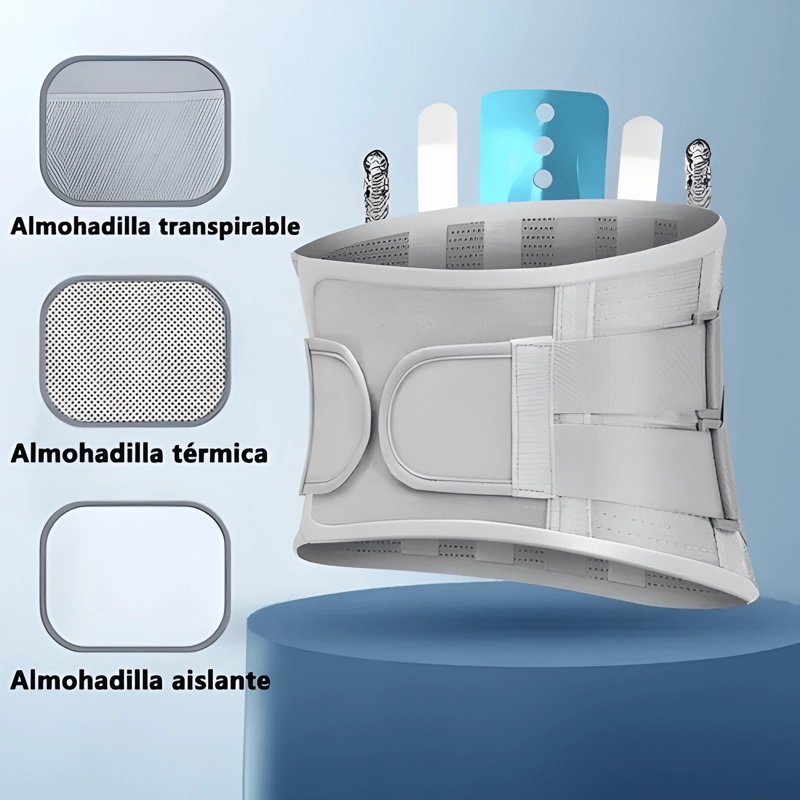 FAJA LUMBAR SOPORTE DE ACERO HERNIA AJUSTABLE TALLA M - 2