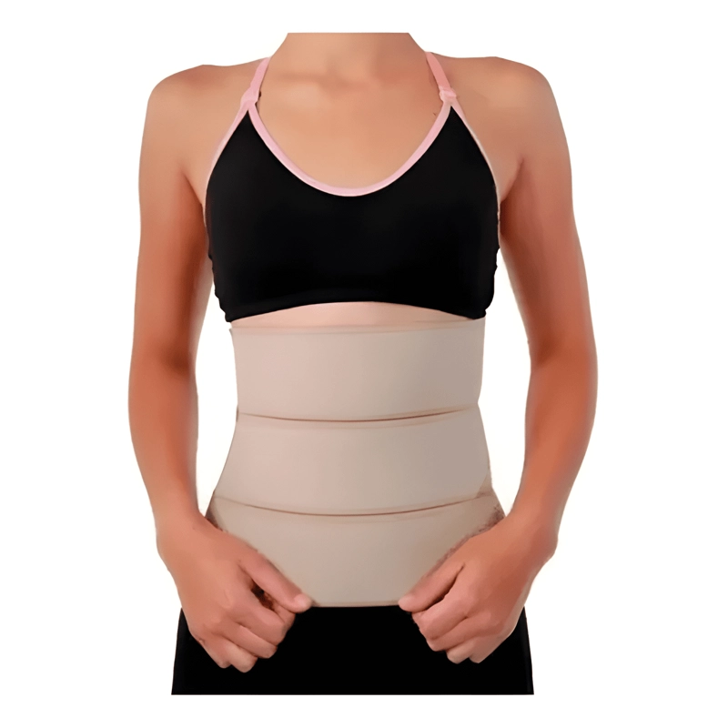 FAJA 3 BANDAS POSTOPERATORIA ABDOMINAL TODAS TALLAS BEIGE - 1