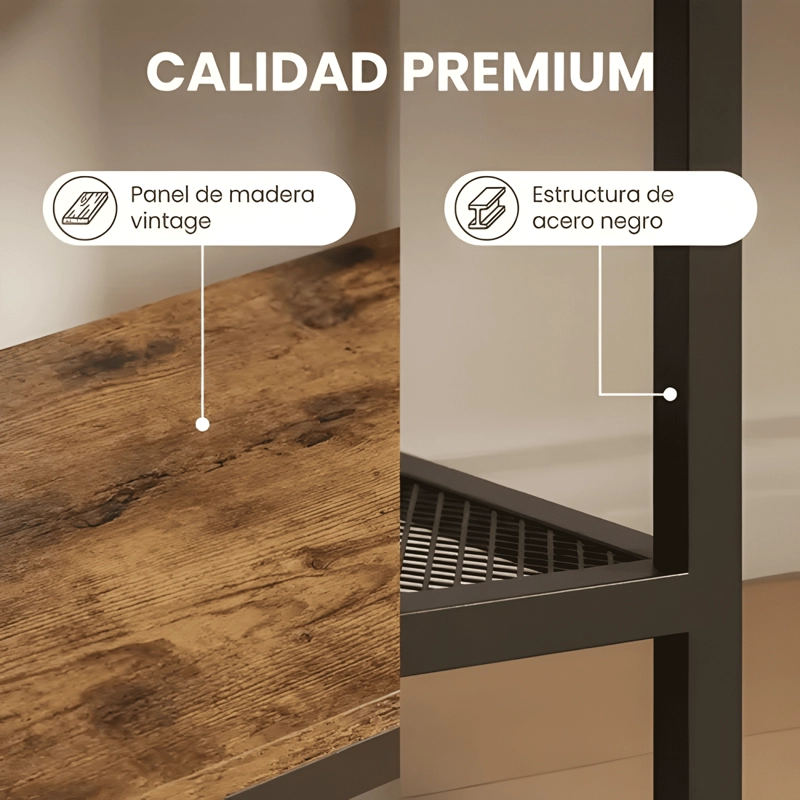 LIBRERO ESTANTE ORGANIZADOR REPISA MULTIUSO LIVING MARRON - 4
