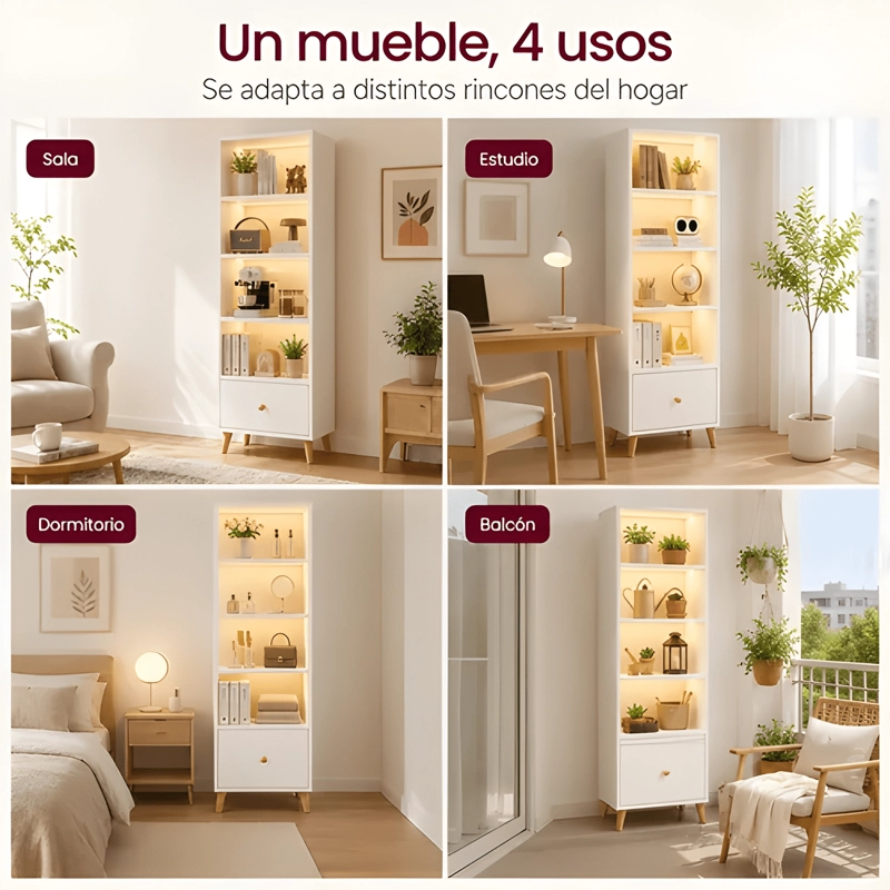 ESTANTE LIBRERO 30X50X180CM BLANCO #5 - 1