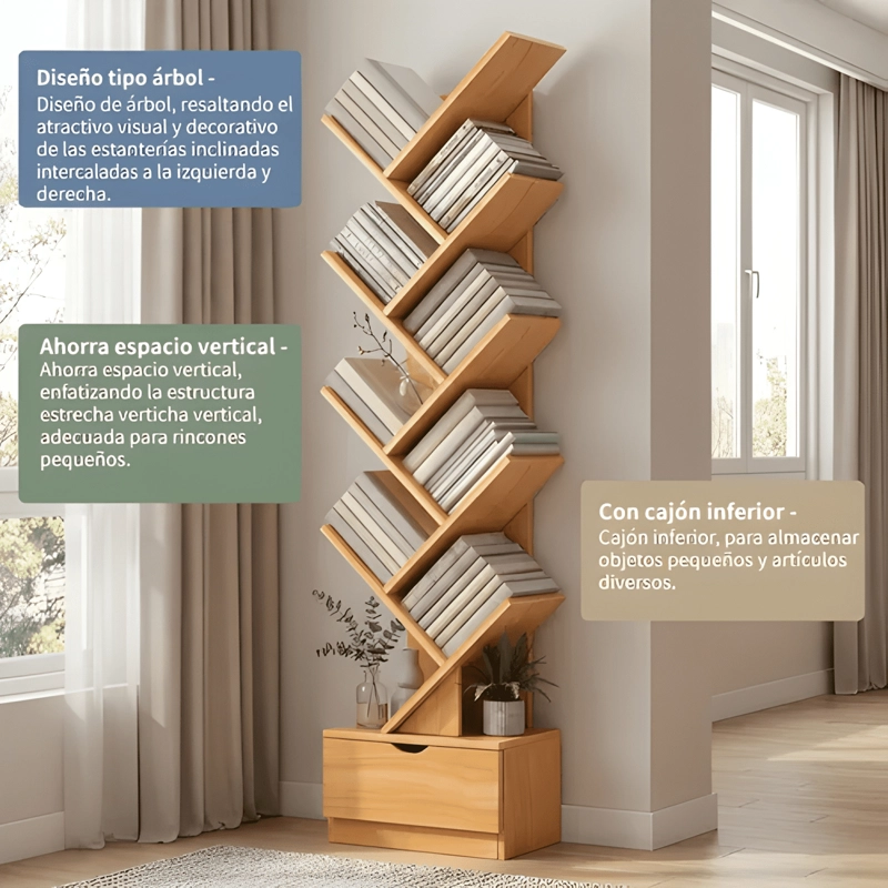 BIBLIOTECA LIBRERO ARBOL ORGANIZADOR DE LIBROS ALTO 120CM #2 - 4