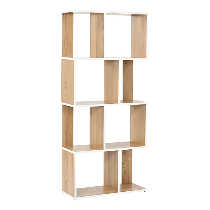 ESTANTE LIBRERO VERTICAL TOP LIVING BOOK-0 MADERA Y BLANCO - 1