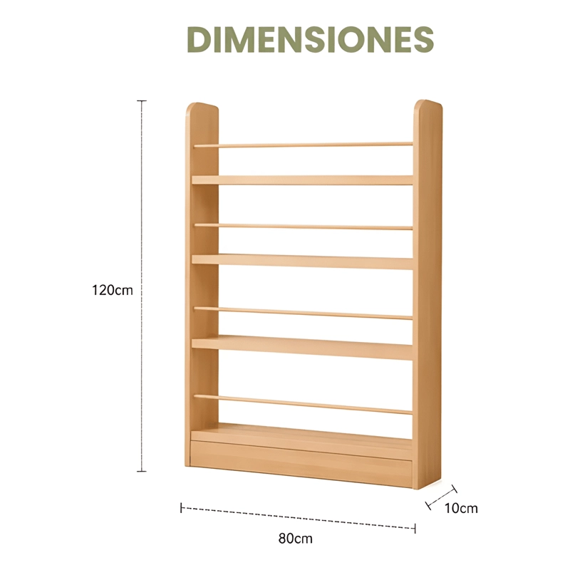 LIBRERO ORGANIZADOR INFANTIL MADERA 4 NIVELES 120X80X10CM #4 - 1