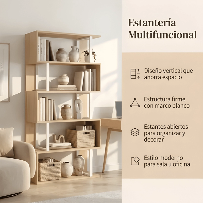 ORGANIZADOR REPISA ESTANTE LIVING 70X24X159CM MARRON CLARO - 1