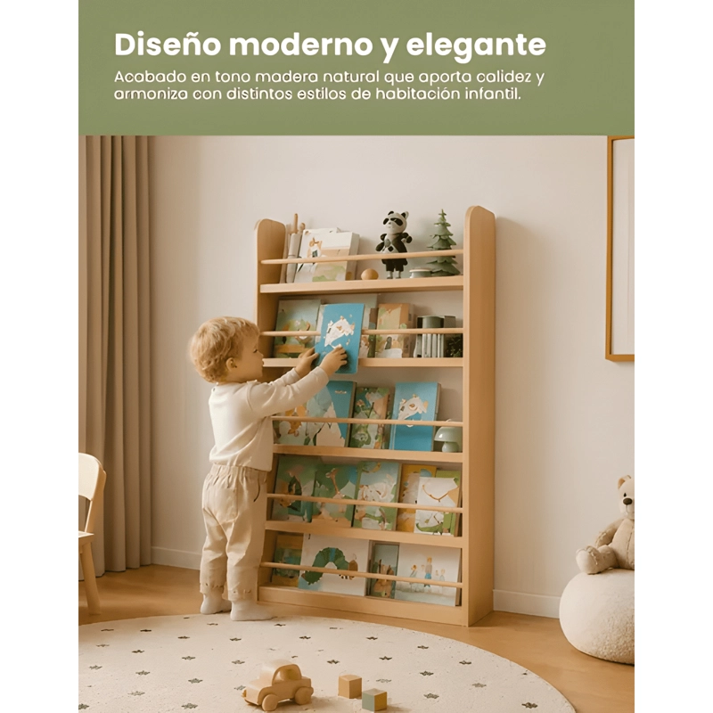 LIBRERO ORGANIZADOR INFANTIL MADERA 4 NIVELES 120X80X10CM #2 - 4