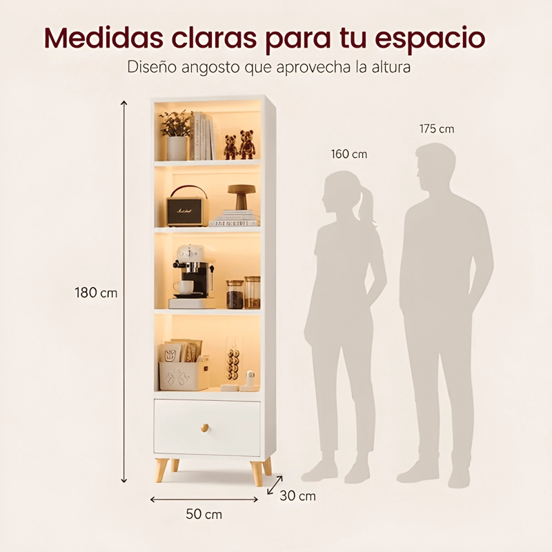 ESTANTE LIBRERO 30X50X180CM BLANCO #8 - 3