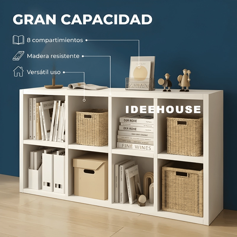 LIBRERO ESTANTE ORGANIZADOR MULTIUSO LIVING 120X27X60CM - 1
