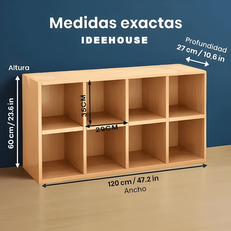 LIBRERO ESTANTE ORGANIZADOR MULTIUSO LIVING 120X27X60CM - 2