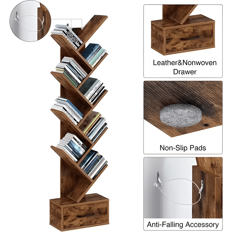 REPISA LIBRERO ARBOL ORGANIZADOR DE LIBROS ALTO 147CM - 2