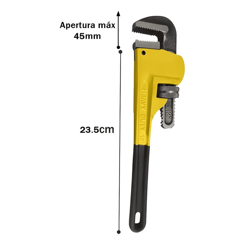 LLAVE INGLESA STILLSON DE CAÑO APERTURA 45MM 12 PULG - 3
