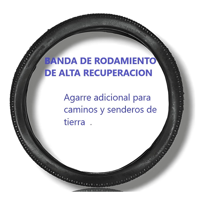 NEUMATICO BICICLETA PLEGABLE REPUESTO ARO 26X2.125 NEGRO - 3
