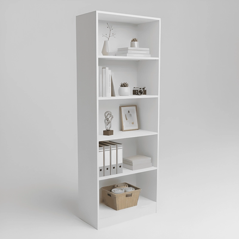 LIBRERO ORGANIZADOR MELAMINA 5 ESTANTES 180 CM BLANCO - 4