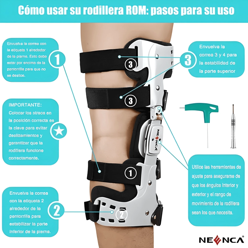 RODILLERA ME DICA AJUSTABLE PARA LESIONES ACL MCL PCL #2 - 3