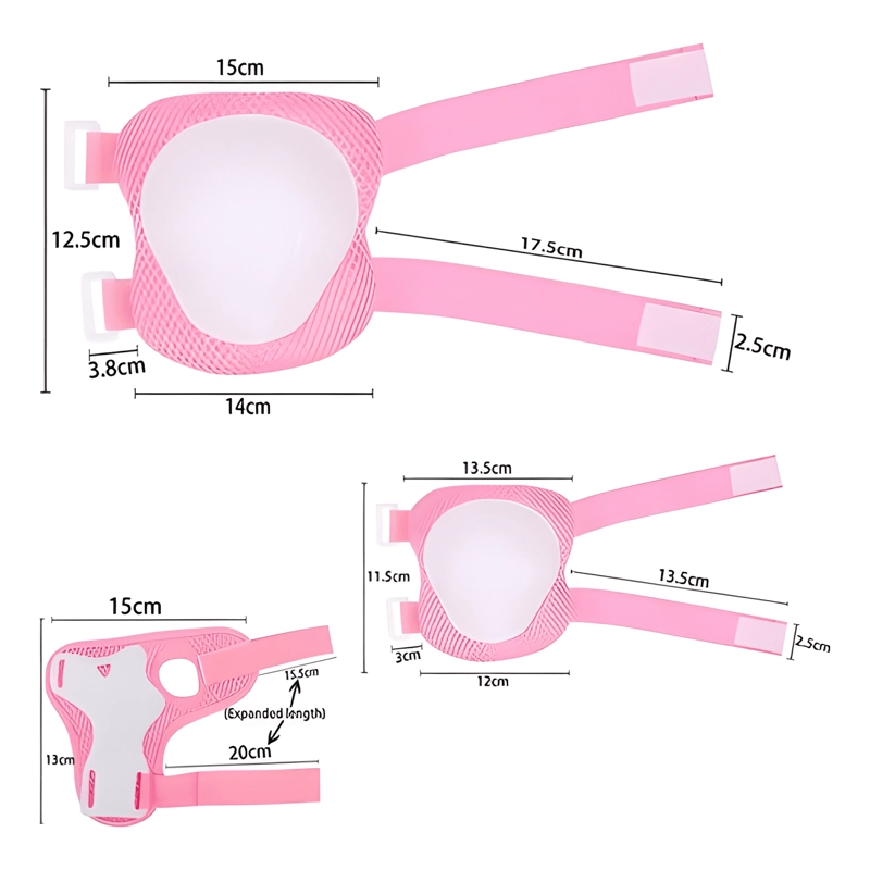 SET PROTECCION NIÑAS LHUA CASCO RODILLERA CODERA ROSADO - 2