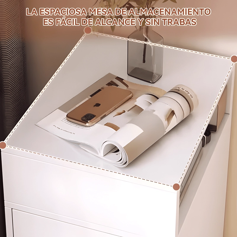 VELADOR DE MADERA CON CAJON PUERTA Y ESTANTE BLANCO - 3