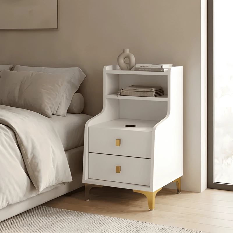VELADOR 2 NIVELES CARGADOR INALAMBRICO HOMER 40X34X68 BLANCO - 4