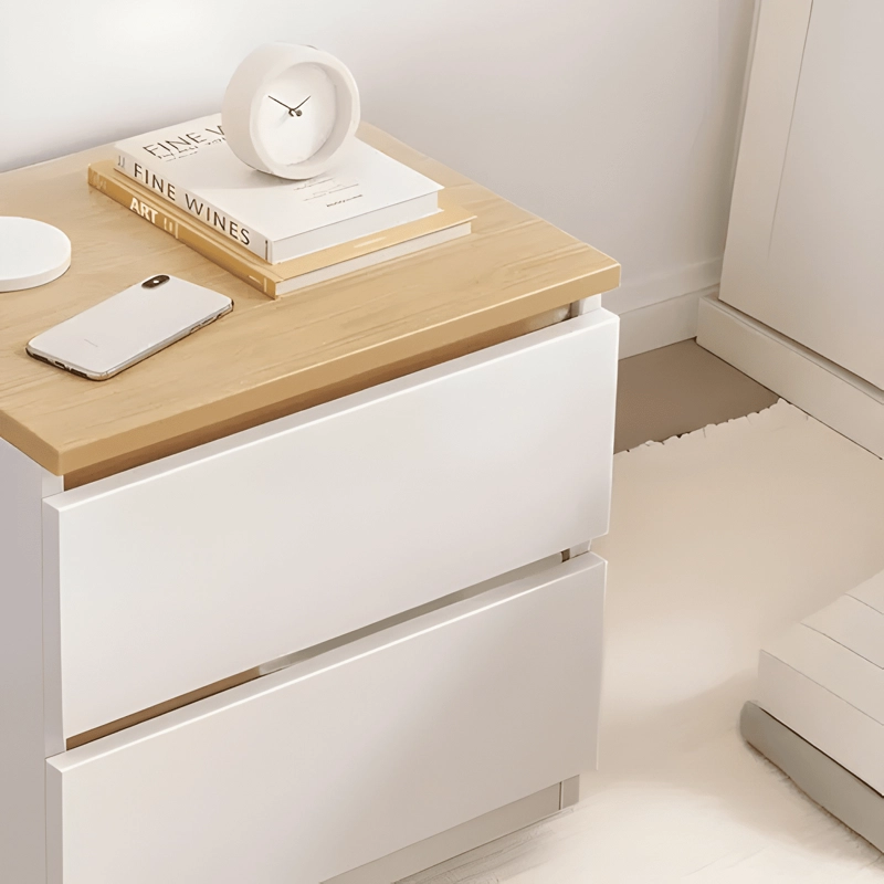 VELADOR DOBLE CAJON ESTILO NORDICO 41X30X32CM BLANCO - 1