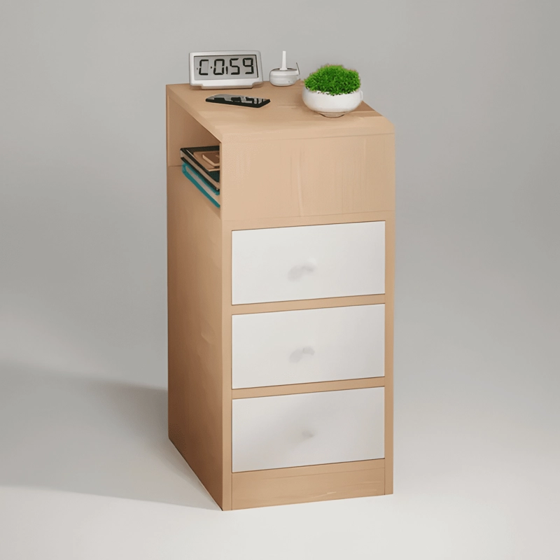 VELADOR ANGOSTO 3 CAJONES BICOLOR CHIC HOME - 3