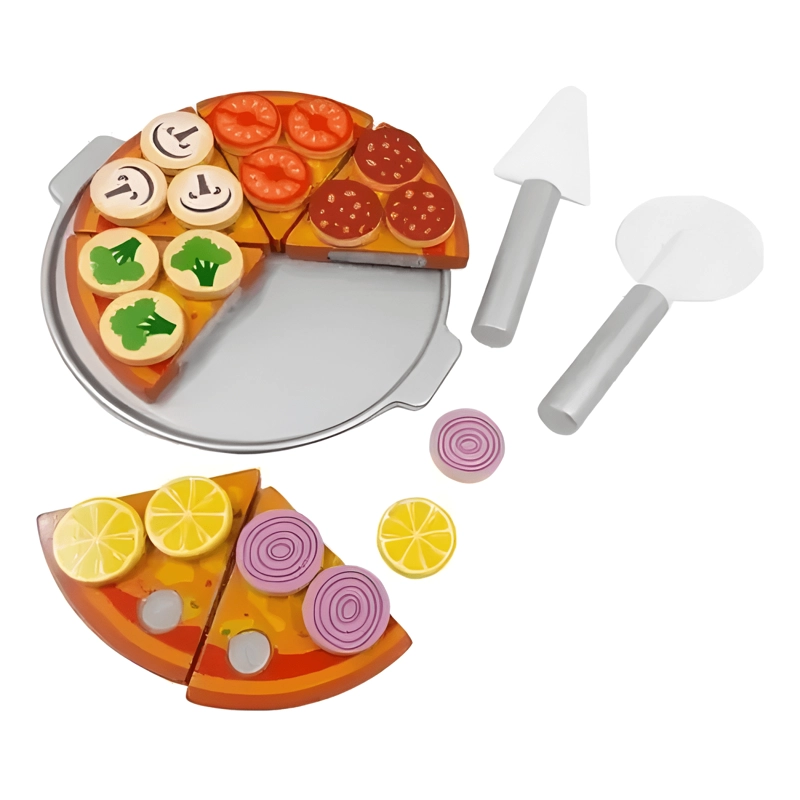 SET DE PIZZA JUGUETE DE MADERA MOTRICIDAD E INGENIO - 1