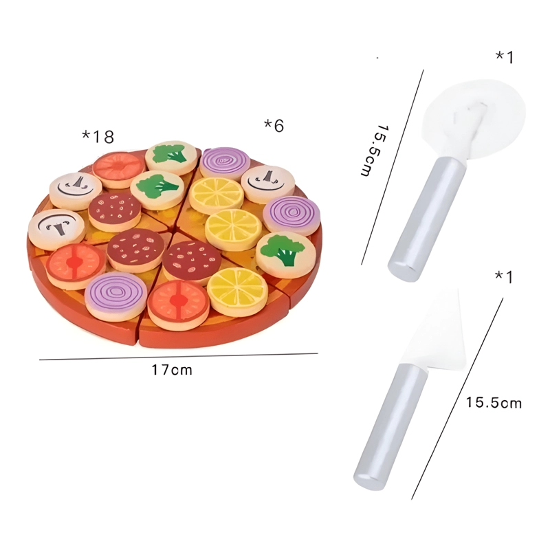 SET DE PIZZA JUGUETE DE MADERA MOTRICIDAD E INGENIO - 4