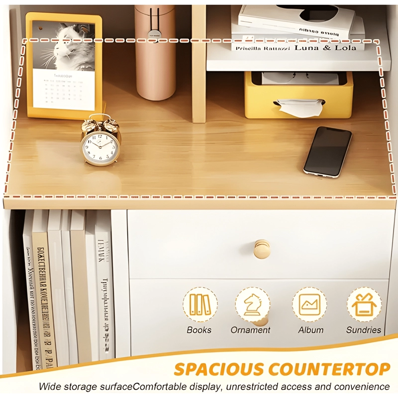 VELADOR NORDICO DE DORMITORIO 4 NIVELES Y 3 CAJONES - 2
