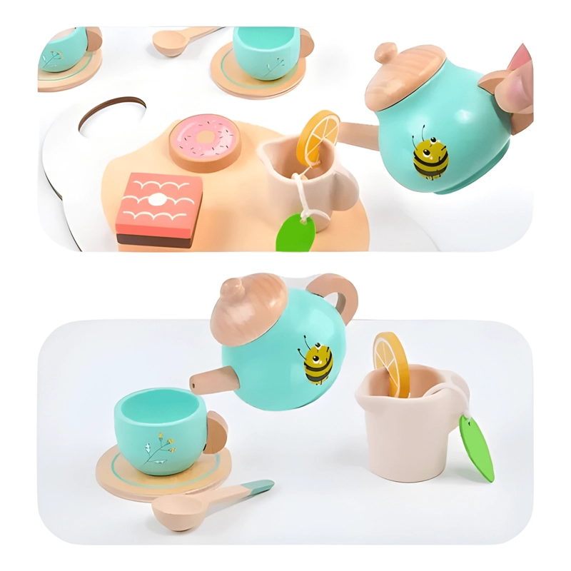SET DE TE  CON BANDEJA JUGUETE DE MADERA FL601 - 1