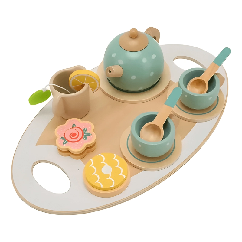 SET DE TE  CON BANDEJA JUGUETE DE MADERA FL601 - 3