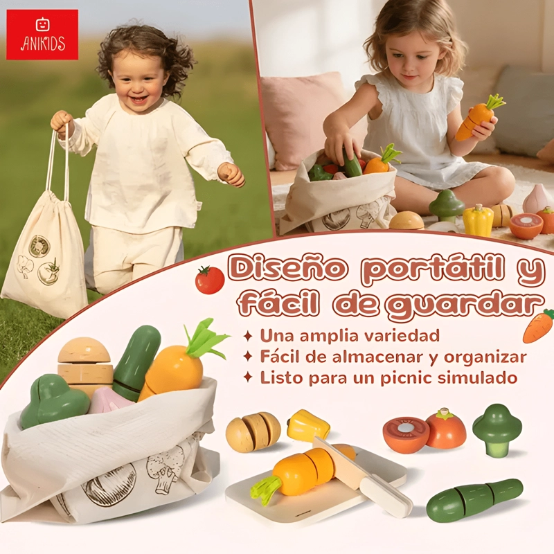 JUGUETE COCINA CORTA FRUTA Y VERDURA VELCRO 23 PIEZAS - 4