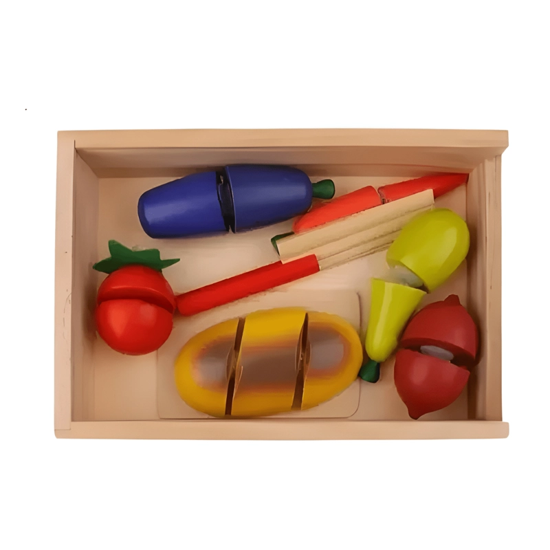 COCINA JUGUETE INFANTIL DIDACTICO CORTA VEGETALES VELCRO - 1