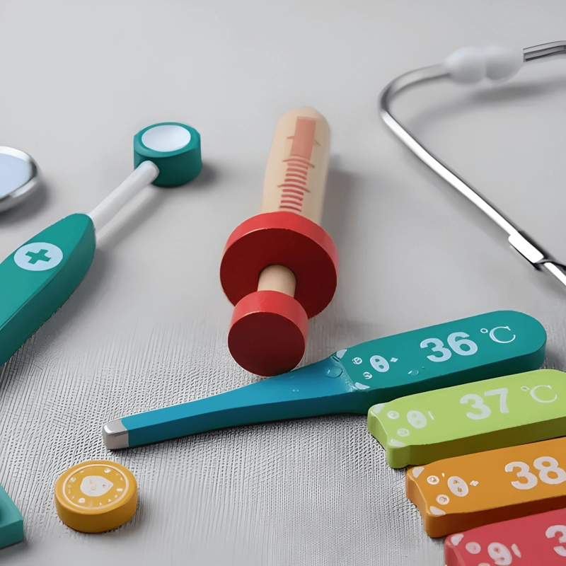 SET DOCTOR JUGUETE MADERA CON ESTETOSCOPIO PARA NIÑOS #2 - 4