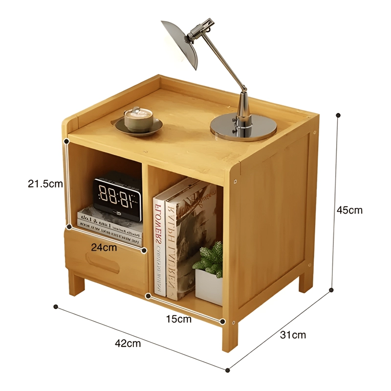 VELADOR DE BAMBU CON CAJON MESITA - 4