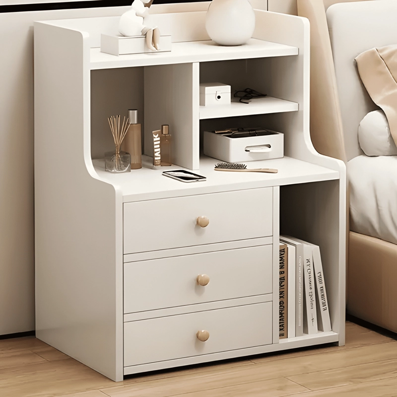 VELADOR 3 NIVELES CON CAJONES MATE 48X30X70CM BLANCO #2 - 2