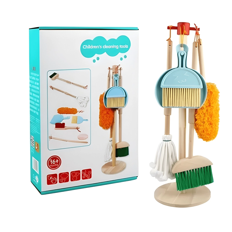 SET DE ASEO JUEGO DE LIMPIEZA DE MADERA PARA NIÑOS - 1