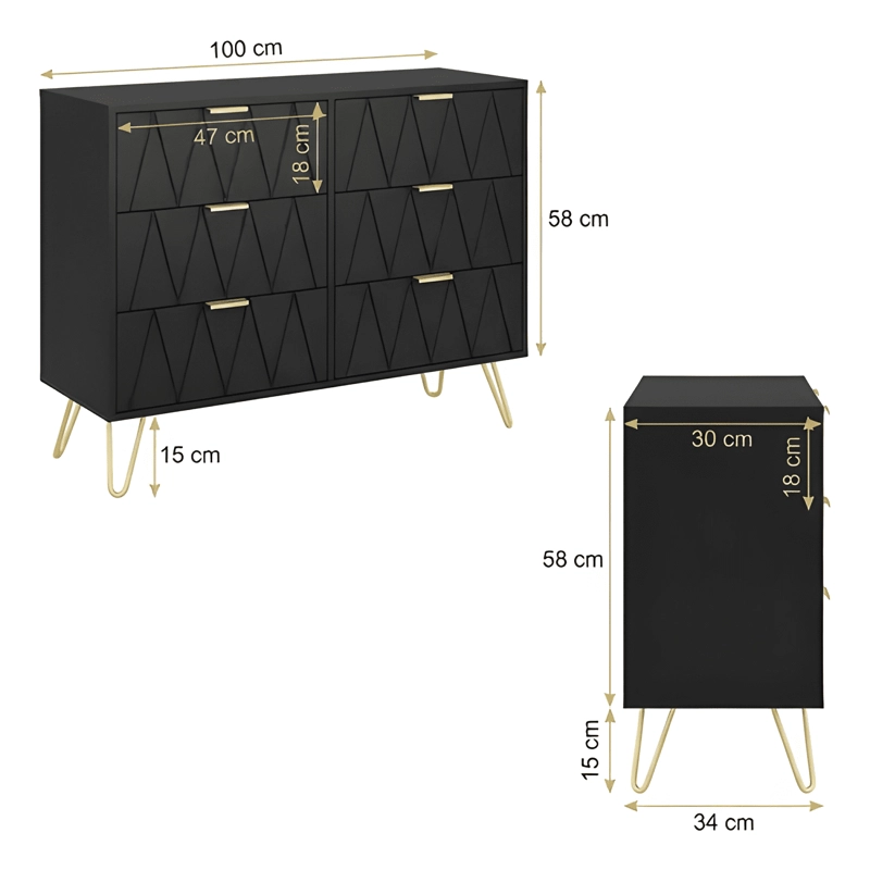 COMODA ZAPATERO ORGANIZADOR DB08 ACABADO MATE NEGRO - 2