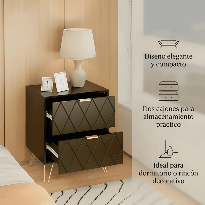 VELADOR CON CAJONES DISEÑO NORTEAMERICANO 35X26X48CM - 1