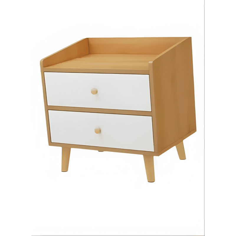 VELADOR 2 CAJONES MODERNO MDF MATE 37X30X48CM MARRON CLARO - 4