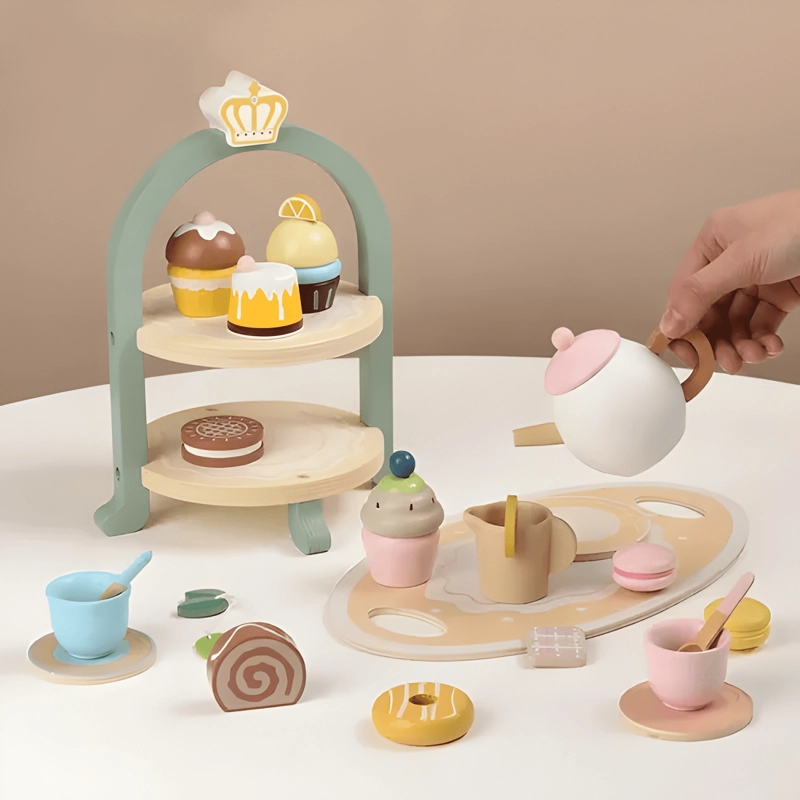 JUGUETE MALETA CON SOPORTE DE TE  POSTRES Y PASTELES - 2