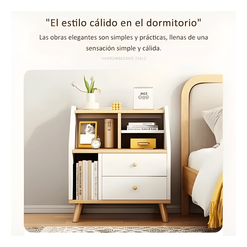 VELADOR DORMITORIO 4 NIVELES Y 2 CAJONES 50X30X61CM - 4