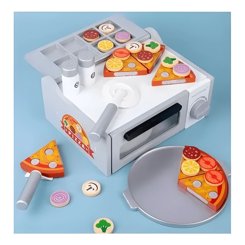 HORNO PARA PIZZA JUGUETE DE MADERA JUEGO DIDACTICO - 1