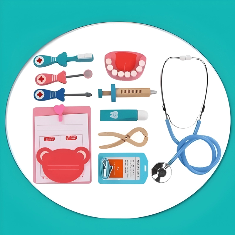 JUEGO DE JUGUETES DE MADERA DOCTOR DENTISTA PARA NIÑOS - 1