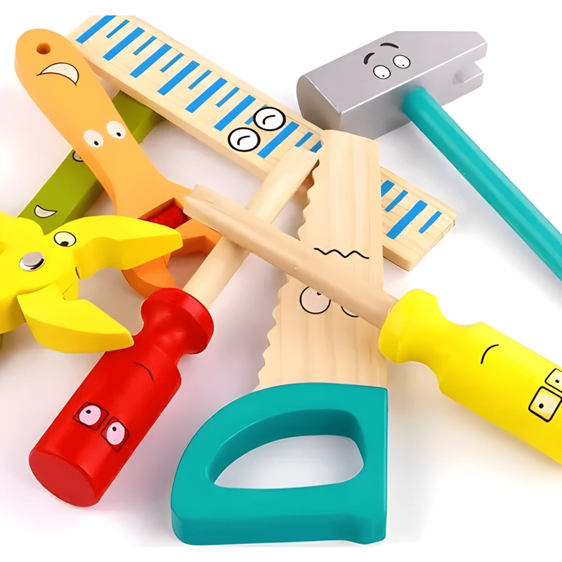 SET DE HERRAMIENTAS CAJA DE MADERA MONTESSORI PARA NIÑOS - 1