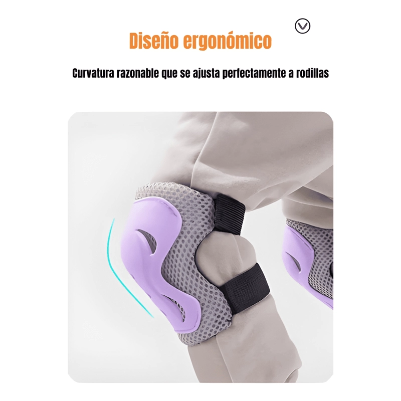 SET PROTECCION INFANTIL 6 PIEZAS CODERAS RODILLERAS AZUL - 2