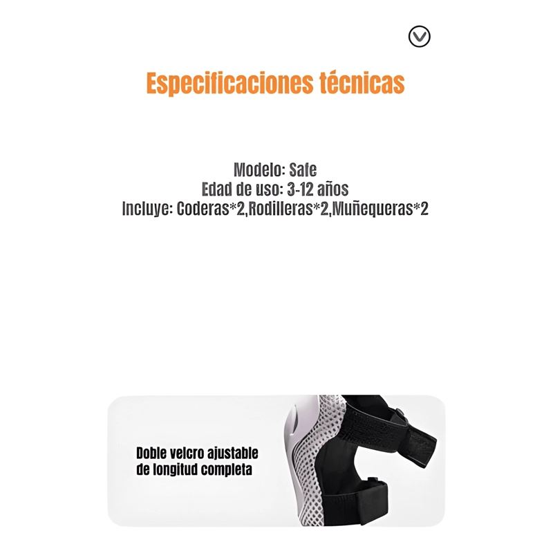 SET PROTECCION INFANTIL 6 PIEZAS CODERAS RODILLERAS AZUL - 4