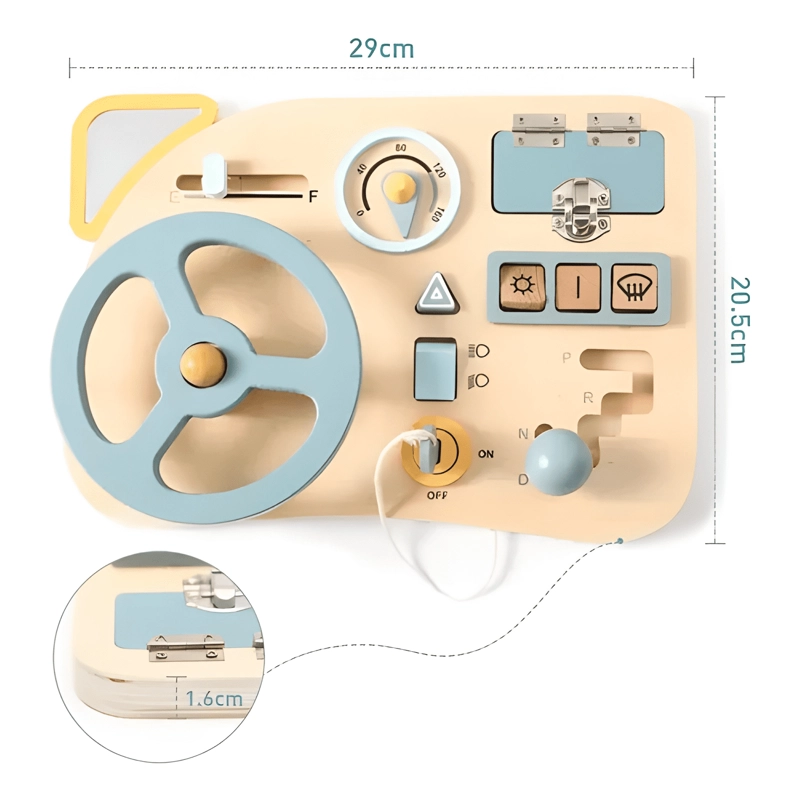 TABLERO VOLANTE DE MADERA JUGUETE MONTESSORI PARA NIÑOS - 3